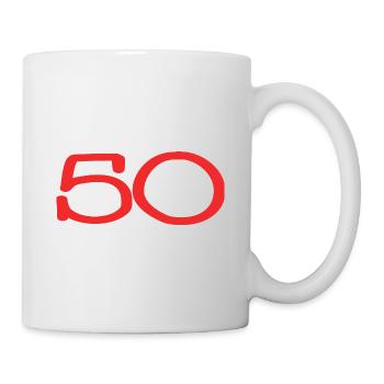 50. 50 ANS. 50e ANNIVERSAIRE. ANNIVERSAIRE 50 ANS. - Mug blanc - blanc - Droite
