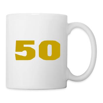 50. 50 YEARS. 50th ANNIVERSARY. 50TH ANNIVERSARY. - Mug - white - Right