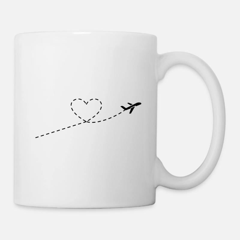 heartline airplane - Mug - white