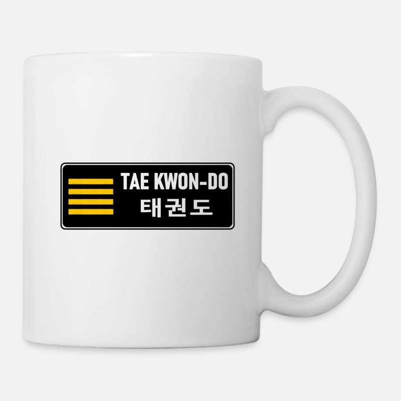 MATS082 Ceinture noire 4th Dan ITF TKD - Mug blanc - blanc