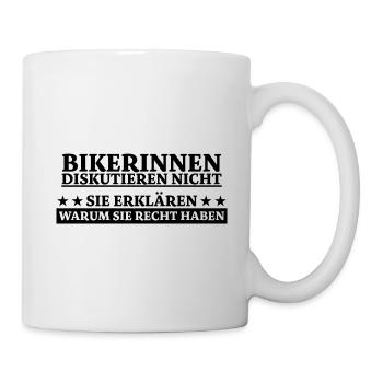 Bikerin Lustiger Spruch Bike Fun Sprüche Geschenk - Tasse - Weiß - Rechts