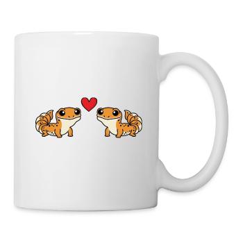 Gecko Comic Couple Amour - Mug blanc - blanc - Droite