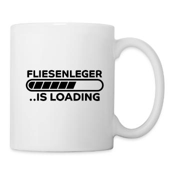 Fliesenleger Lustig Spruch Job Bodenleger Geschenk - Tasse - Weiß - Rechts