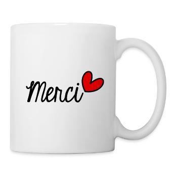 MERCI. THANKS. THANK YOU. ANNIVERSAIRE. NAISSANCE. - Mug blanc - blanc - Droite