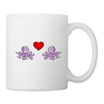 Krake Comic Couple amour - Mug blanc - blanc - Droite