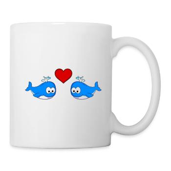 Wale Comic Paar liebe - Tasse - Weiß - Rechts