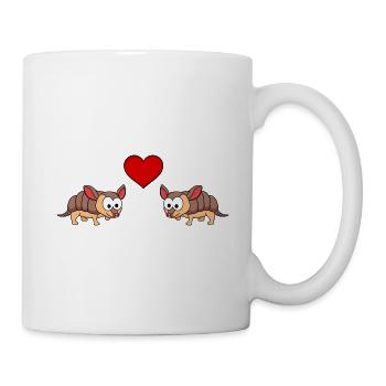 Armadillo Comic Couple Amour - Mug blanc - blanc - Droite