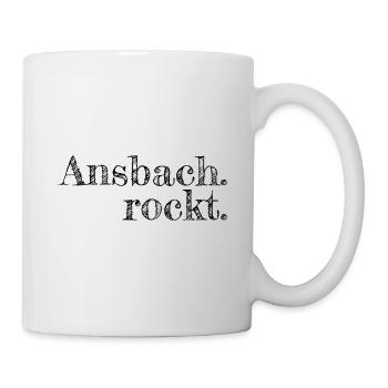 Ansbach rockt - Textdesign mit Stadtnamen - Tasse - Weiß - Rechts