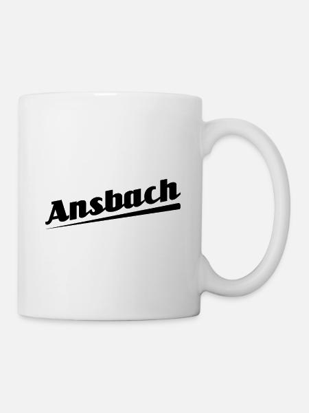 Ansbach - Textdesign mit Stadtnamen - Tasse - Weiß