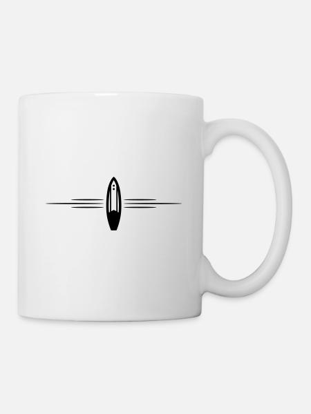 Surfbrett Linie symbol - Tasse - Weiß