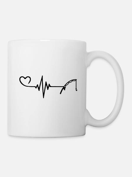 Angelrute Herzschlag - Tasse - Weiß