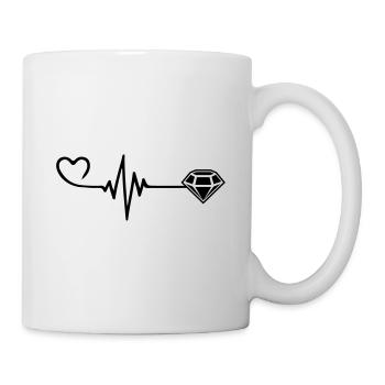 Diamant Puls Herz Liebe - Tasse - Weiß - Rechts