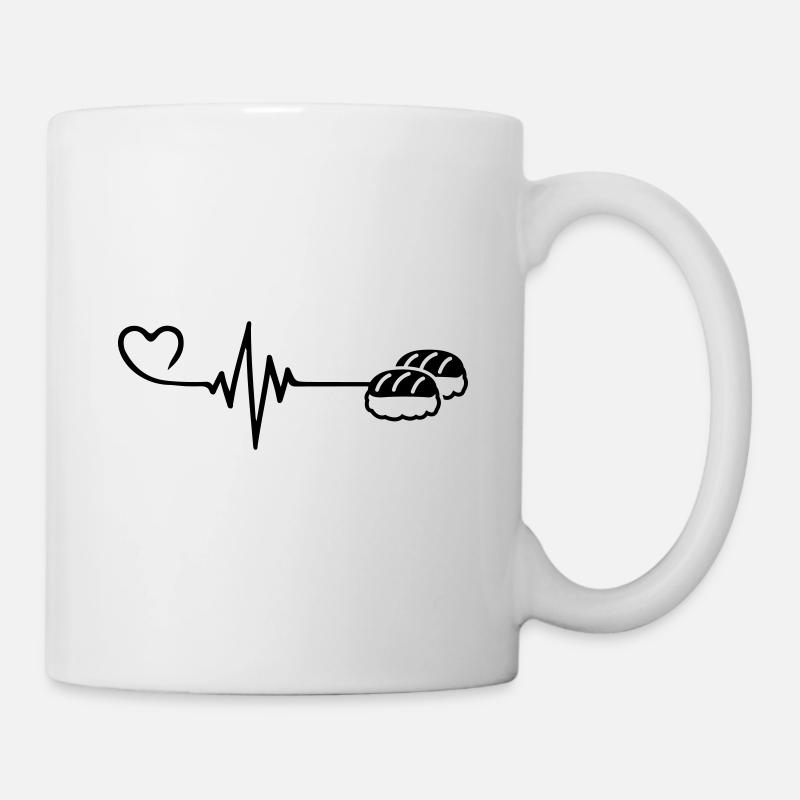 Sushi Puls Herz Liebe - Tasse - Weiß