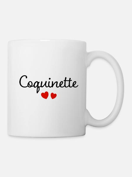 Femme Coquinette Humour Mot Affectueux Couple - Mug blanc - blanc