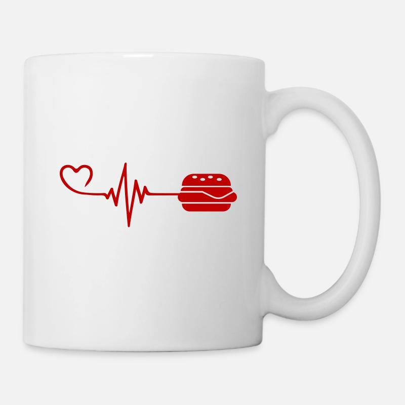 Burger Puls Herz Liebe - Tasse - Weiß