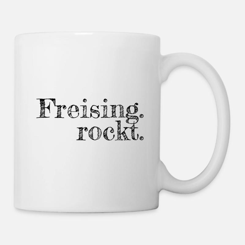 Freising rockt - Textdesign mit Stadtnamen - Tasse - Weiß