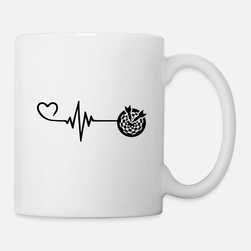 Darts Symbol Herz Puls Herzschlag - Tasse - Weiß