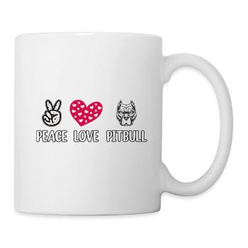 Paix amour pitbull - Mug blanc - blanc - Droite