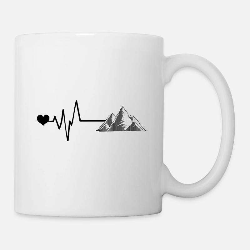Herzschlag Berge Mountains Love - Tasse - Weiß
