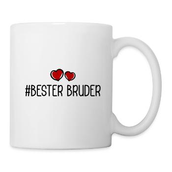 Bester Bruder Herzen Liebe - Tasse - Weiß - Rechts