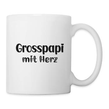 Grosspapi mit Herz bescht Grosspapi Opa Schweiz - Tasse - Weiß - Rechts