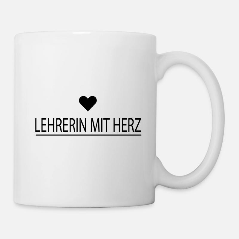 Lehrerin mit Herz - personalisierbar - Tasse - Weiß