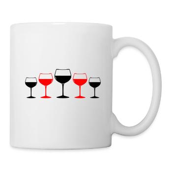 Verre à vin rouge symbole de vin - Mug blanc - blanc - Droite