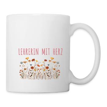 Lehrerin mit Herz - personalisierbar - Tasse - Weiß - Rechts