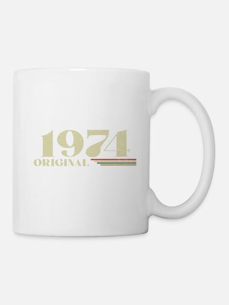 Original 1974 Vintage 1974 anniversaire 1974 rétro - Mug blanc - blanc
