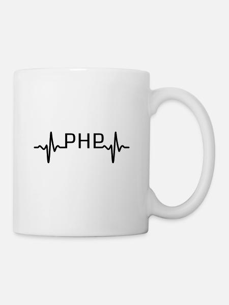 PHP Herzschlag - Tasse - Weiß
