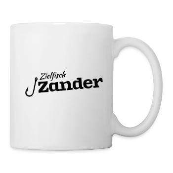 LetzterWurf Zielfisch Zander Angelshirt - Tasse - Weiß - Rechts
