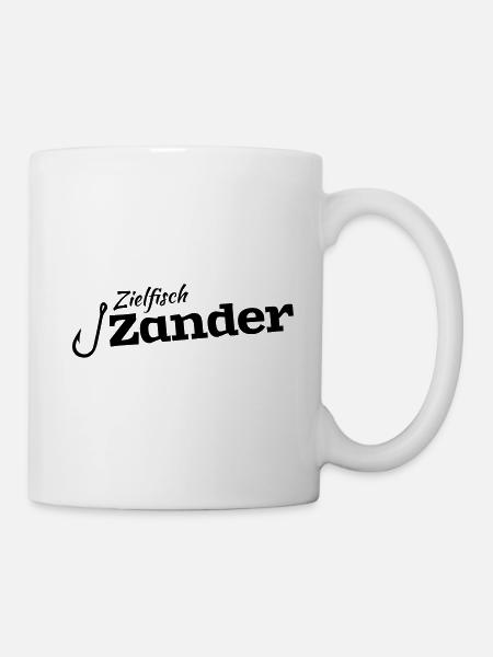 LetzterWurf Zielfisch Zander Angelshirt - Tasse - Weiß