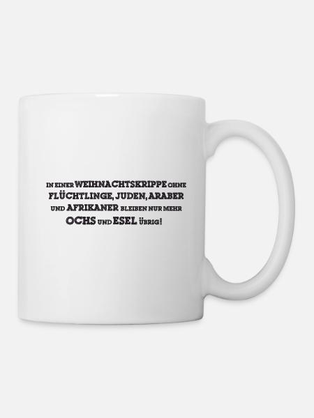 Lustiger Weihnachtskrippe Antifa Humor Spruch - Tasse - Weiß