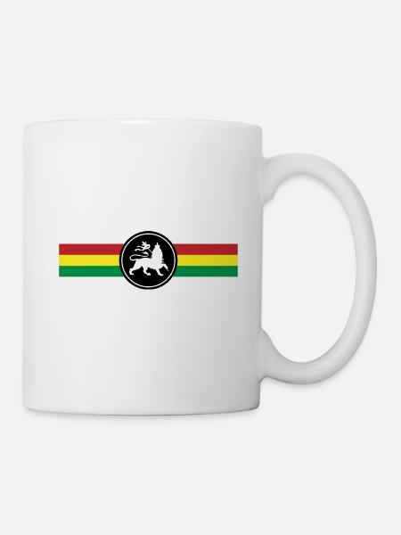 Drapeau Rasta Reggae Lion reggaeton - Mug blanc - blanc