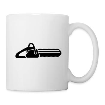 Icône d’icône de tronçonneuse - Mug blanc - blanc - Droite