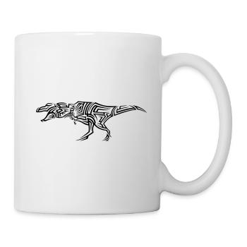 Dinosaur T-Rex Tribal Tattoo - Mug - white - Right