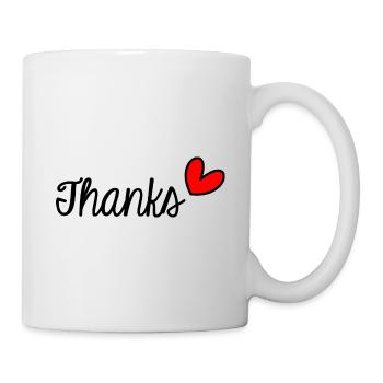 THANK YOU. THANKS. THANK YOU. ANNIVERSARY. BIRTH. - Mug - white - Right