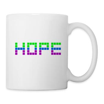 HOPE (Grün, Blau, Lila) - Tasse - Weiß - Rechts