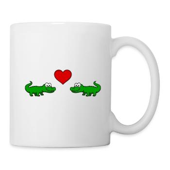 Alligator Comic Animal Couple Love - Mug - white - Right