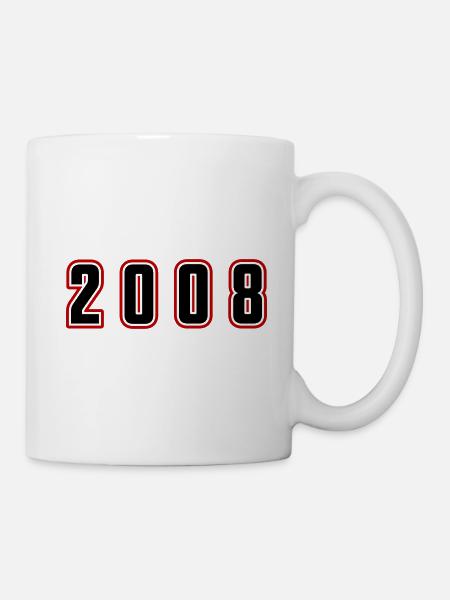 2008 Jahr Zahl - Tasse - Weiß