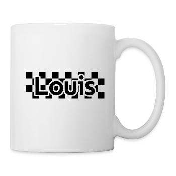 Damier Texte Prénom Homme Nom Louis - Mug blanc - blanc - Droite