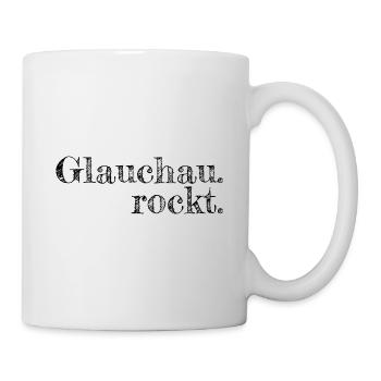 Glauchau rockt - Textdesign mit Stadtnamen - Tasse - Weiß - Rechts