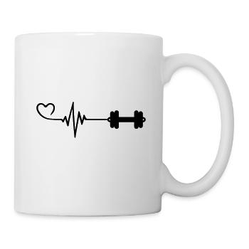 Hantel Puls Liebe - Tasse - Weiß - Rechts