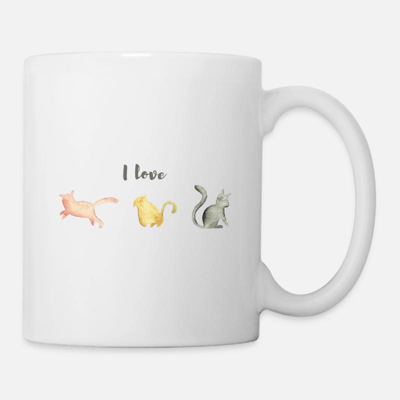 J’aime les chats - Mug blanc - blanc
