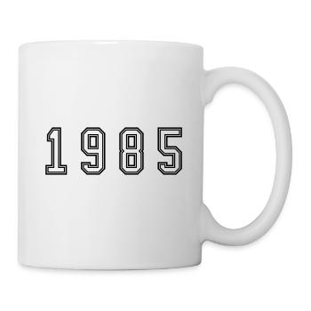 1985 Jahr Zahl - Tasse - Weiß - Rechts