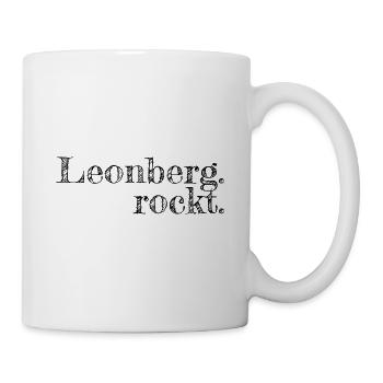 Leonberg rockt - Textdesign mit Stadtnamen - Tasse - Weiß - Rechts