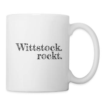 Wittstock rockt - Textdesign mit Stadtnamen - Tasse - Weiß - Rechts