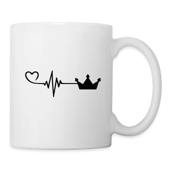Krone icon Liebe Puls Herz - Tasse - Weiß - Rechts