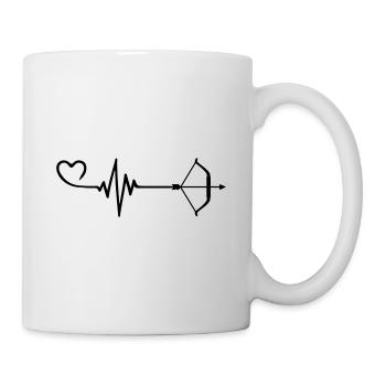 Pfeil und Bogen Liebe Puls Herz - Tasse - Weiß - Rechts