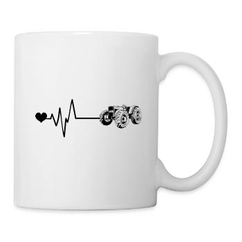 Traktor Puls Herz Liebe - Tasse - Weiß - Rechts